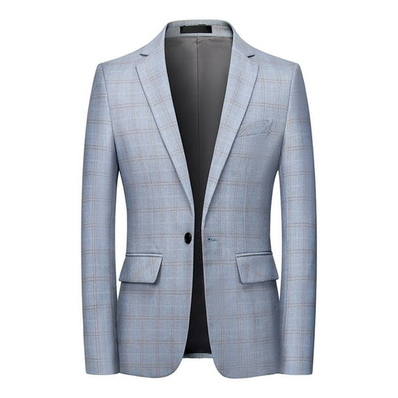 Qepwscx Plus Size Men's Casual Knit Blazer Slim Fits LLghtweight Sport Coat One Button Plaid Print Suit Jackets for Office Business Wedding Prom Party Blazer Dress L-XXXXXXL