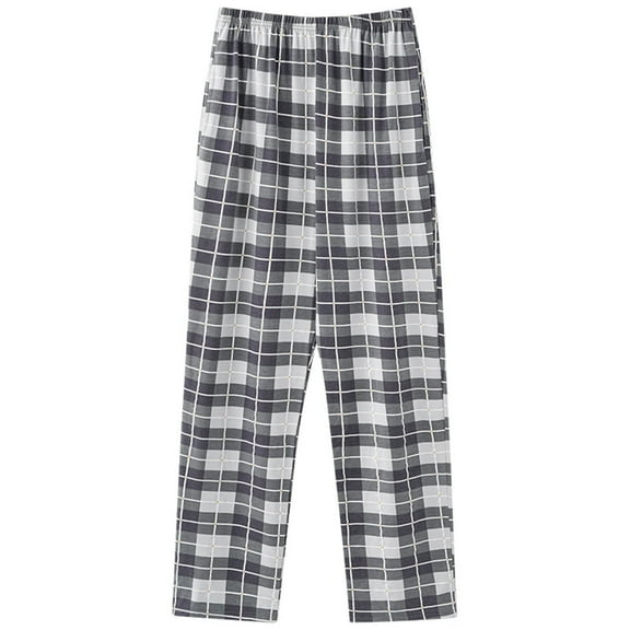Qepwscx Plus Size Pants for Women Hight Waist Wide Leg Dress Plaid Print Casual Elastic Waist Pajama Comfy Pants Lightweight Baggy Lounge Pants Trousers Sleepwear with Pocket L-XXXXL