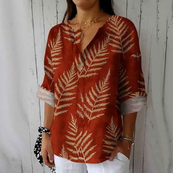 Qepwscx Pluse Size Women's Long-Sleeve V-Neck T-Shirt, Floral Print Blouse Going Out Tops Floral Graphic Loose Fits Tshirts Sweatshirt Spring Fall Tops for Women L_XXXXXL