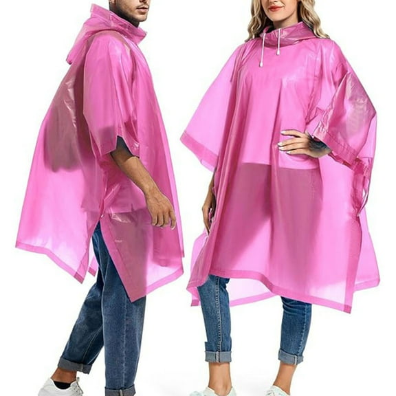 Qepwscx Rain Ponchos for Women Adults Unisex Hooded Zipper Raincoat Waterproof Reusable Hiking Rain Coat with Pockets