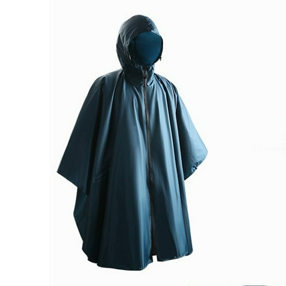 Qepwscx Rain Ponchos for Women Men Adults Unisex Hooded Zipper Raincoat Waterproof Reusable Hiking Rain Coat with Pockets