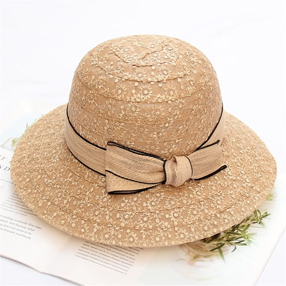 Qepwscx Summer Bucket Hat for Women Knit Handmade Foldable Floppy Beach Hat Sun Protection Fisherman Cap Fashion Cute Comfy and Casual