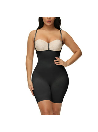 Irisnaya Shapewear Bodysuit for Women Waist Trainer Tummy Control Slimming Body  Shaper Butt Lifter Sexy Bodysuits Open Bust Panty Girdle(Beige Medium) 