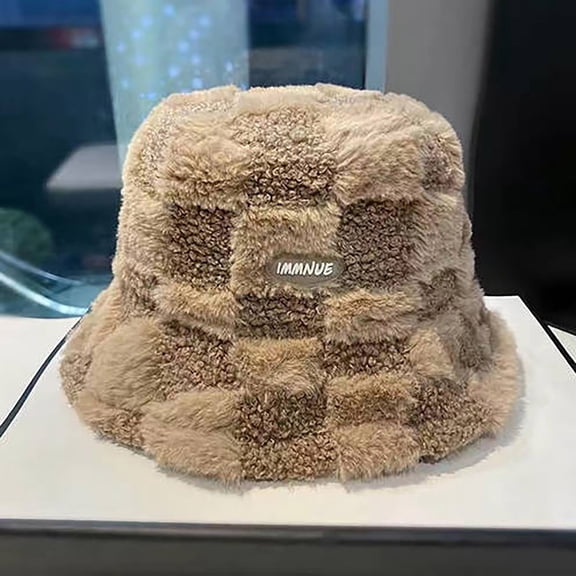 Qepwscx Winter Fuzzy Bucket Hat for Women Men Bucket Cap Warm Fisherman Cap Wide Brims Bucket Cap Sports Caps for Adults Outdoor Activities