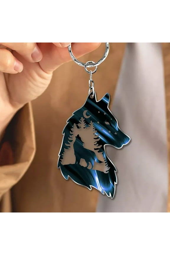 Wolf Key Chain Plateau Wolf Keychains for Men,Cute Car Keychain for Wallet Purses Backpack Cattle Key Chain Gift, Key Decoration Gift for People