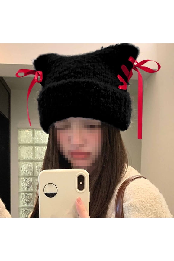 Women Men Beanie Warm Winter Hats, Soft Knit Lazy Beanie ,Cats Beanie,Women Foxs hat, Slouchy Beanie for Men/Women Slouchy Ski Watch Cap Ear Flap Beanie Hat