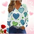 thumbnail image 1 of Qepwscx Women'S T-Shirts Long Sleeve Valentine'S Day V Neck Sweatshirt Heart Printed Womens Tunic Blouses Tops Casual Pullover Sweatshirts Spring Fall Graphic T-Shirt Holiday Party Tees Tops, 1 of 5