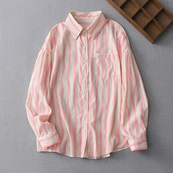 Qepwscx Women Tops for Women Going Out Tops Soft Shirts Stripe Print V Neck T-Shirt Button Up Tops Short Sleeve Blouse Graphic Tees Spring Fall Shirts