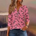 thumbnail image 1 of Qepwscx Women's 3/4 Length Sleeve Tops Crew Neck T Shirts Zipper Print Collared Shirts Quarter-Zipper Top Tunic Sweatshirts 2025 Casual Ladies Pullover Shirts Tops Loose Fits S-XXXL, 1 of 5