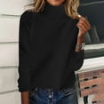 thumbnail image 1 of Qepwscx Women's Knit Tops Long Sleeve Chunky Knit Pullover Tops Hight Neck Thicken Sweaters Top Knitted Jumperes Tops 2025 Winter Shirts Outerwear Loose Fits, 1 of 6