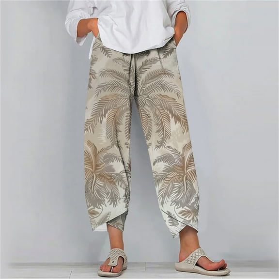 Qepwscx Women's Shorts Wide Leg Hight Elastic Waist Capris Casual Long Shorts Floral Print Capris Below Knee Length Shorts Summer Graphic Bermuda Shorts Jogger Pants Loose Fits with Pocket S-5X