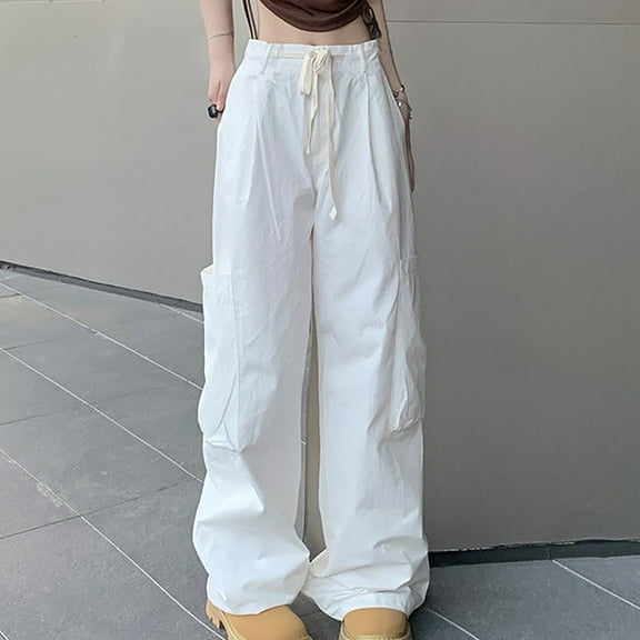 Qepwscx Women's Summer Cargo Pants Wide Leg Athletic Loose Jogger Pants with Pockets 2025 Lightweight Casual Lounge Baggy Trousers Outdoor Sports Holiday Pants