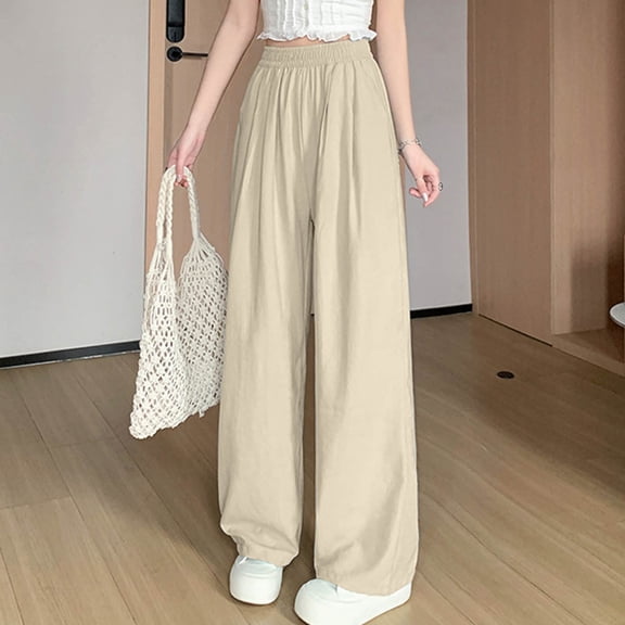 Qepwscx Women's Summer Lightweight Pants Wide Leg Loose Jogger Pants with Pockets Elastic Waist 2025 Casual Lounge Athletic Baggy Trousers Outdoor Sports Holiday Pants