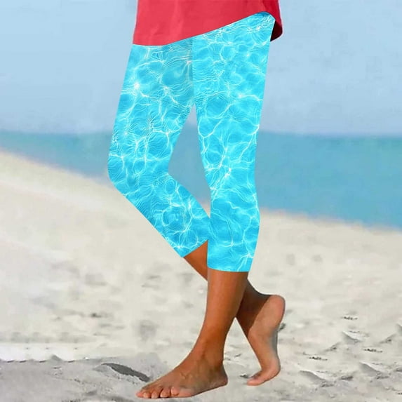 Qepwscx Womens 15" Hiking Long Shorts Below Knee Length Stretchy Capris Cargo Shorts Hight Waist Lightweight Hawaii Print Bermuda Shorts Cargo Jogger Pants for Women Beach Pants