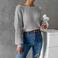 thumbnail image 1 of Qepwscx Womens Crop Sweater Top Fall 2025 Oversized Chunky Ribbed Knit Bells Long Sleeve Pullover Sweaters Crew Neck Shirt Going Out Top Knitted Jumperes Tops Winter Shirts Loose Fits, 1 of 4