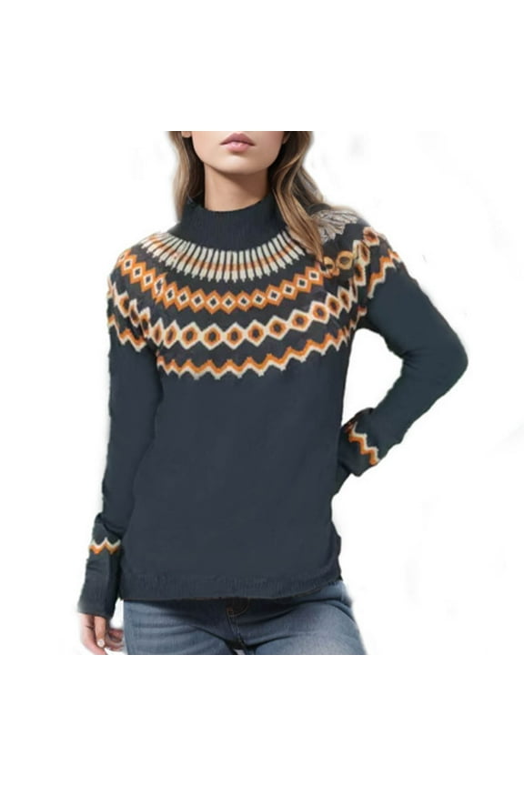 Qepwscx Womens Graphic Sweater Top Fall 2025 Oversized Chunky Knit Long Sleeve Pullover Sweaters Crew Neck Shirt Going Out Top