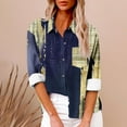 thumbnail image 1 of Qepwscx Womens Long Sleeve Button Up Shirts Tops for Women V Neck Stripe Print Casual Blouses Going Out Tops Graphic Tees Spring Fall Top Basic Loose Fits Business Oversized Tshirts for Women S-5X, 1 of 5