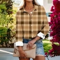 thumbnail image 1 of Qepwscx Womens Long Sleeve Shirts Tops for Women V Neck Plaid Print Casual Blouses Going Out Tops Graphic Tees Spring Fall Top Basic Loose Fits Business Tshirts for Women S-XXXL, 1 of 6