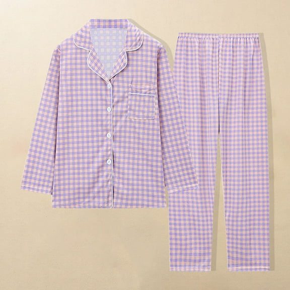 Qepwscx Womens Pajamas sets Button Up Top and Pant Sleepwear with Print Pjs for Women 2 Piece Nightwear Graphic Loose Fits Elastic Waistband Loungewear with Pocket Comfy Outfits