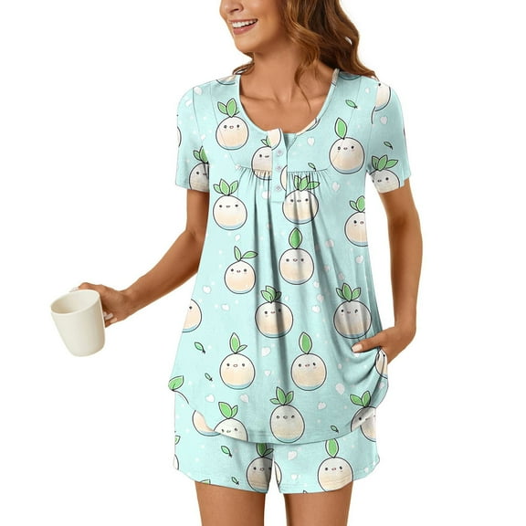 Qepwscx Womens Short Summer Capris Soft Pajamas Short Pants Print Lightweight Lounge Pjs Sleepwear Cute Graphic Bottoms Shorts Loose Fits Jogger Shorts Underwear with Pockets S-XXL