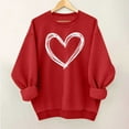 thumbnail image 1 of Qepwscx Womens T Shirts Long Sleeve Red Valentine'S Day Crewneck Sweatshirt Love Heart Printed Womens Blouses Cute Tops Pullover Sweatshirt Graphic Tshirts Holiday Outfits Tee Tops, 1 of 5