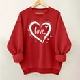 thumbnail image 1 of Qepwscx Womens T Shirts Long Sleeve Red Valentine'S Day Crewneck Sweatshirt Love Heart Printed Womens Blouses Cute Tops Pullover Sweatshirt Graphic Tshirts Holiday Outfits Tee Tops, 1 of 5