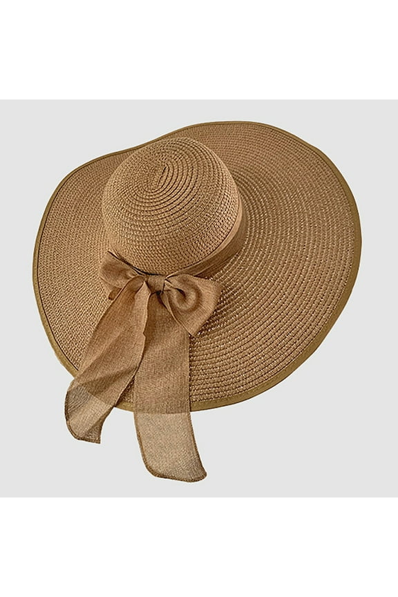 Womens Wide Brims Straw Panama Hat Summer Beach Sun Hats Straw Hats for Women
