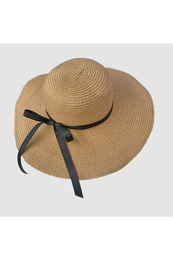 Womens Wide Brims Straw Panama Hat Summer Beach Sun Hats Straw Hats for Women