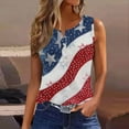 thumbnail image 1 of Qetyuw 4th of July Tank Tops for Women Plus Size Patriotic American Flag Print Tshirts Loose Fit Sleeveless T-shirts Cami Athletic V Neck Tanks Summer Tops for Women 2024, 1 of 5