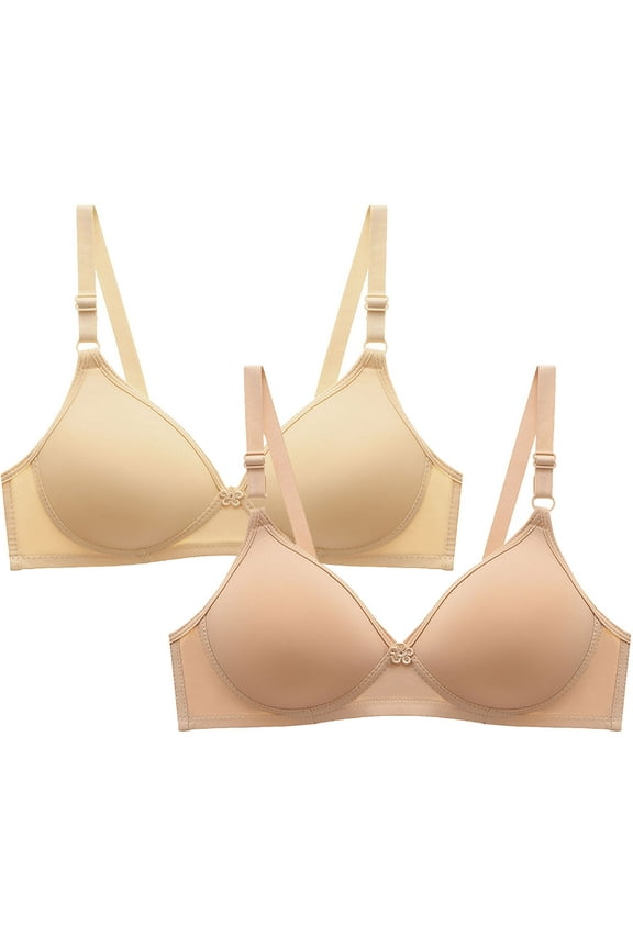 Bras for Women Wirefree Support T-shirt Bras Seamless Full Coverage Bralettes Shapewear Breathable Full Figure Bras 2 Packs