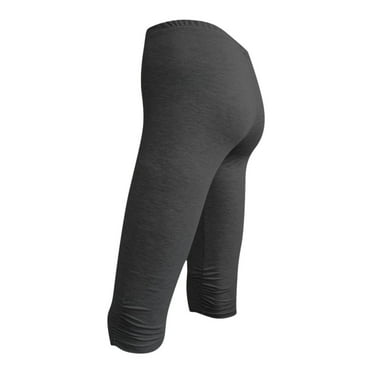 Qetyuw Capri Leggings for Women 2024 Plus Size High Waist Tummy Control Yoga Cropped Pants Capris Casual Workout Summer Beach Capris Solid Trousers
