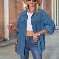 thumbnail image 1 of Qetyuw Corduroy Jacket for Women Button Down Long Sleeve Open Front Jackets Lapel Casual Loose Fit Coat, 1 of 5