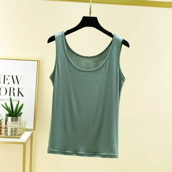 Qetyuw Crewneck Yoga Tank Tops Women Soft Lightweight Workout Camisoles Basic Loose Solid Athletic T-shirts Petite Ladies Sport Blouses