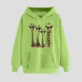 thumbnail image 1 of Qetyuw Cute Giraffe Print Sweatshirt for Women Solid Color Graphic Hoodies with Pocket Winter Warm Fleece Long Sleeve Pullover, 1 of 5