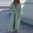thumbnail image 1 of Qetyuw Fall Winter Long Cardigan for Women Crochet Knit Long Sleeve Open Front Cardigans Plus Size Lapel Casual Coat, 1 of 6