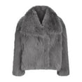 thumbnail image 1 of Qetyuw Faux Fur Coat for Women Winter Long Sleeve Open Front Crop Jacket Casual Warm Chunky Coats Outwear, 1 of 4