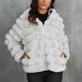 thumbnail image 1 of Qetyuw Faux Fur Hooded Coat for Women Winter Warm Long Sleeve Open Front Jacket Full Zip Up Chunky Casual Coats, 1 of 6