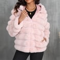 thumbnail image 1 of Qetyuw Faux Fur Hooded Coat for Women Winter Warm Long Sleeve Open Front Jacket Full Zip Up Chunky Casual Coats, 1 of 8