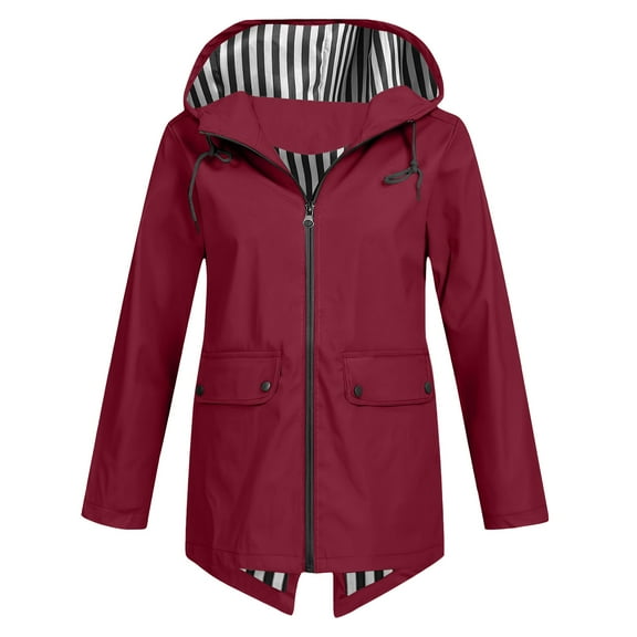 Qetyuw Hooded Jackets for Women Full Zip Up Long Sleeve Cardigan Coat Loose Fit Casual Open Front Jacket Outwear