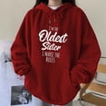 thumbnail image 1 of Qetyuw I'm The Oldest Sister I Make The Rules Sweatshirt for Women Funny Letter Print Hoodies Casual Long Sleeve Drawstring Pullover, 1 of 1