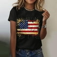thumbnail image 1 of Qetyuw Independence Day Shirts for Women Plus Size Patriotic USA Flag Pattern Tshirts Elegant Short Sleeve Tees Crew Neck Blouses Tops of the Week, 1 of 4