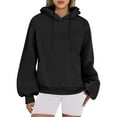 thumbnail image 1 of Qetyuw Lantern Sleeve Hoodies for Women Oversized Sweatshirts with Pocket Casual Long Sleeve Fleece Pullover, 1 of 6