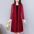 thumbnail image 1 of Qetyuw Long Cardigan for Women Lightweight Open Front Jacket Elegant Long Sleeve Cover Up Trendy Knit Sun Protection Tops Dressy Casual Sheer Outerwear, 1 of 3