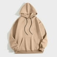 thumbnail image 1 of Qetyuw Long Sleeve Hoodie for Women Casual Loose Fit Sweatshirt with Pocket Solid Color Basic Drawstring Pullover Fashion Long Sleeve Tops, 1 of 5