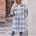 thumbnail image 1 of Qetyuw Long Trench Coat for Women Winter Plaid Long Sleeve Overcoat Oversized Wool Blend Button Down Peacoat, 1 of 8