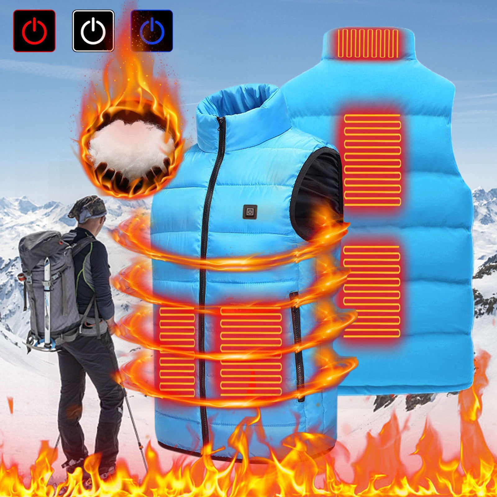 Arnsht Men And Women Plus Size Heated Vest With 4 Heating Levels, 2 Heating Zones, Winter