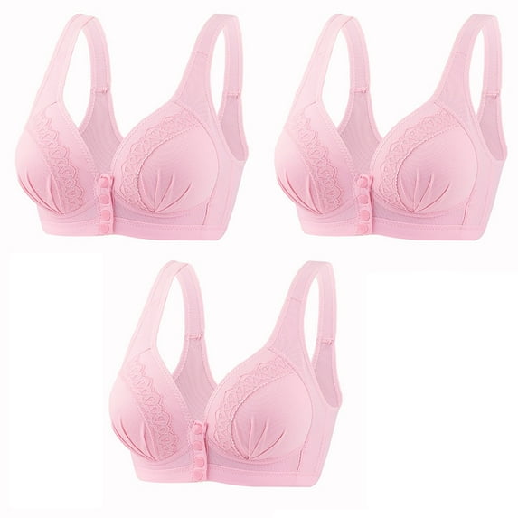 Qetyuw Nursing Bras for Women Plus Size Push Up T-shirt Bras Seamless Padded Bralettes Shapewear Breathable Full Figure Bras 3 Packs