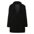 thumbnail image 1 of Qetyuw Oversized Fleece Coat for Women Winter Warm Long Sleeve Open Front Jacket Lapel Casual Cardigan Coats, 1 of 5