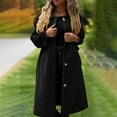 thumbnail image 1 of Qetyuw Oversized Trench Coat for Women Fall Winter Long Sleeve Peacoat Single Breasted Chunky Casual Overcoat, 1 of 8