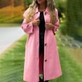 thumbnail image 1 of Qetyuw Oversized Trench Coat for Women Fall Winter Long Sleeve Peacoat Single Breasted Chunky Casual Overcoat, 1 of 7